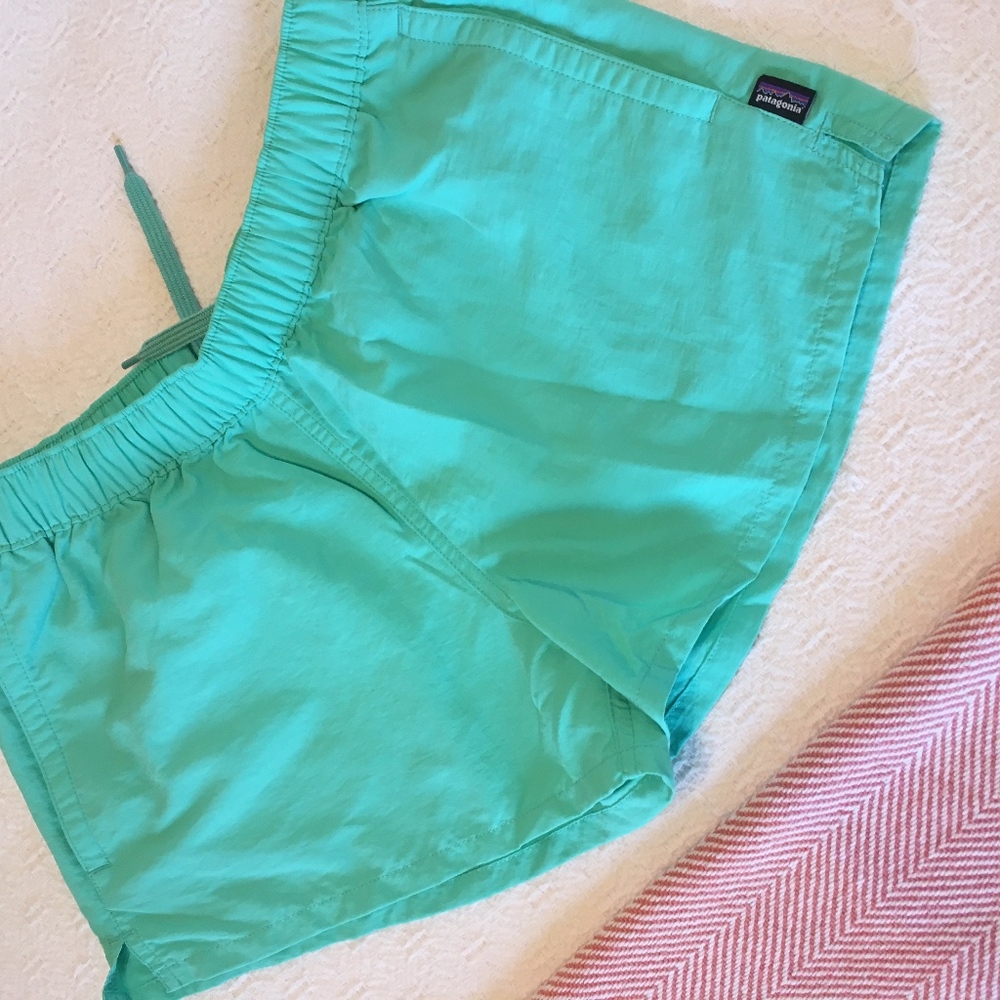 Patagonia Teal Shorts & White Tank